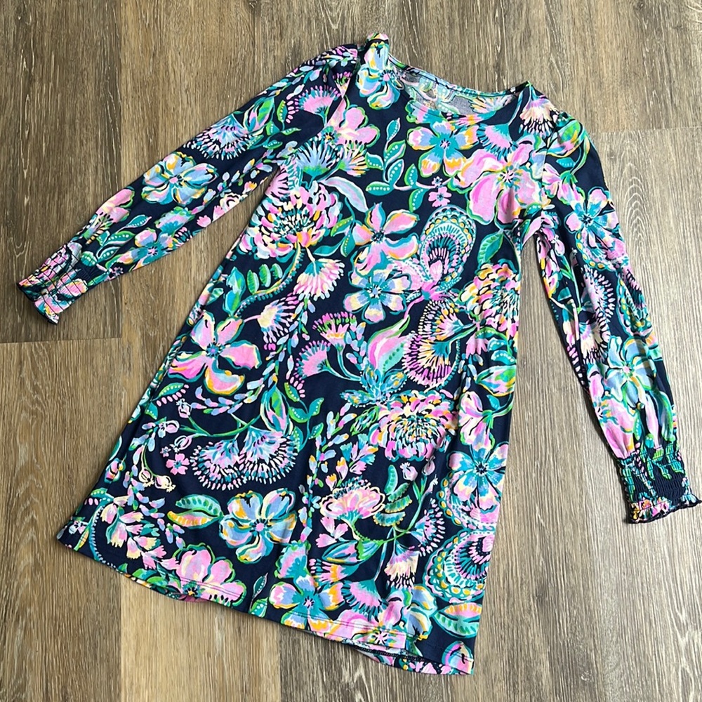 Lilly Pulitzer girl’s long-sleeve cotton dress – size large (8–10)